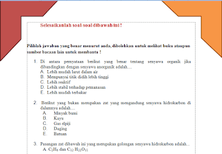 Senyawa hidrokarbon adalah senyawa yang terdiri dari unsur hidrogen, dan karbon. soal KD 3.1 Senyawa hidrokarbon kelas XI - Smart.ly