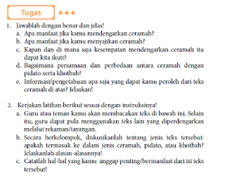Perbedaan ceramah dan pidato lengkap dari sisi definis, isi, tujuan, tempat dan siapa yang berhak melakukan, juga tips agar pidato atau ceramah terstruktur. Jawaban Brainly - KUNCI JAWABAN MODUL BAHASA INDONESIA
