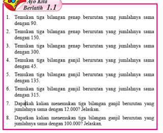 13, 15, 17 17, 19, 21 6. Ayo Kita Berlatih 1.1 Menentukan Persamaan dari Suatu