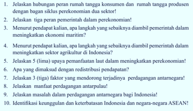 Pertukaran barang, di mana kepentingan produsen dan konsumen bertemu1. Mengerjakan PR: Jelaskan hubungan peran rumah tangga
